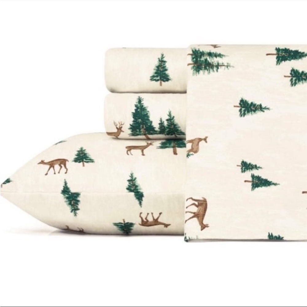 Eddie Bauer Deer Hollow QUEEN sized flannel sheet set warm cotton